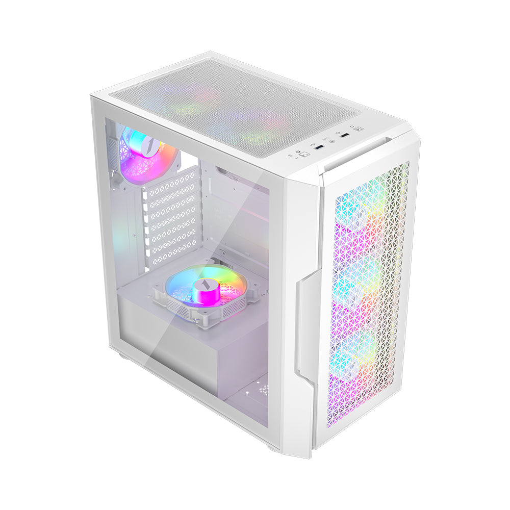 1st player Casing T7 ARGB Mid-Tower ATX White 4 Pre installed Fan 1st player Casing T7 ARGB Mid-Tower ATX White 4 Pre installed Fan